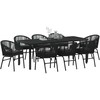 Sodo valgomojo komplektas 9 pcs Juoda