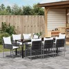 Sodo valgomojo komplektas 9 pcs Ruda ir juoda PE ratanas