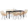 Sodo valgomojo komplektas 7 pcs Ruda