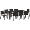 Sodo valgomojo komplektas 9 pcs Juoda