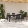 Lauko baldų komplektas Sodo valgomojo komplektas 7 pcs Juoda