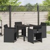 Lauko baldų komplektas Sodo valgomojo komplektas 5 pcs Juoda poliratanas