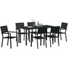 Lauko baldų komplektas Sodo valgomojo komplektas 7 pcs Juoda