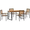 Lauko baldų komplektas Sodo valgomojo komplektas 5 pcs Juoda Kietos akacijos mediena