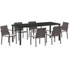 Sodo valgomojo komplektas 7 pcs Ruda ir juoda PE ratanas