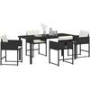 Lauko baldų komplektas Sodo valgomojo komplektas 5 pcs Juoda poliratanas