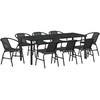 Sodo valgomojo komplektas 9 pcs Juoda