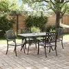 Lauko baldų komplektas Sodo valgomojo komplektas 5 pcs Juoda Aliuminis