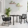 Lauko baldų komplektas Sodo valgomojo komplektas 3 pcs Juoda