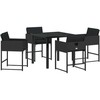 Lauko baldų komplektas Sodo valgomojo komplektas 5 pcs Juoda poliratanas