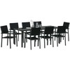 Sodo valgomojo komplektas 9 pcs Juoda