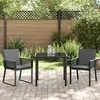 Lauko baldų komplektas Sodo valgomojo komplektas 3 pcs Juoda