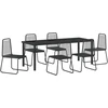 Lauko baldų komplektas Sodo valgomojo komplektas 7 pcs Juoda