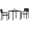 Lauko baldų komplektas Sodo valgomojo komplektas 3 pcs Juoda