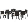 Lauko baldų komplektas Sodo valgomojo komplektas 7 pcs Juoda