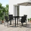 Lauko baldų komplektas Sodo valgomojo komplektas 5 pcs Juoda Textilene ir plienas