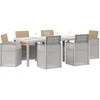 Lauko baldų komplektas Sodo valgomojo komplektas su pagalve 7 pcs Balta ir taupe PP