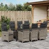 Sodo valgomojo komplektas 9 pcs Pilka poliratanas