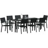 Sodo valgomojo komplektas 9 pcs Juoda