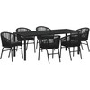 Sodo valgomojo komplektas 7 pcs Juoda