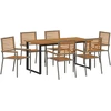 Lauko baldų komplektas Sodo valgomojo komplektas 7 pcs Pilka Kietos akacijos mediena