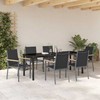 Sodo valgomojo komplektas 7 pcs Juoda Miltelinis plienas