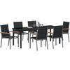 Sodo valgomojo komplektas 7 pcs Juoda Miltelinis plienas