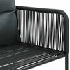 Lauko baldų komplektas Sodo valgomojo komplektas, 7 dalių, juodas/rudas, PVC ratanas