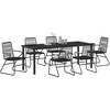 Sodo valgomojo komplektas 7 pcs Juoda