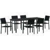 Sodo valgomojo komplektas 7 pcs Juoda