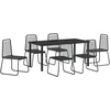 Lauko baldų komplektas Sodo valgomojo komplektas 7 pcs Juoda