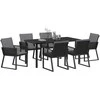 Lauko baldų komplektas Sodo valgomojo komplektas 7 pcs Juoda