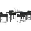 Lauko baldų komplektas Sodo valgomojo komplektas 5 pcs Juoda poliratanas