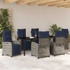 Sodo valgomojo komplektas su pagalve 7 pcs Pilka poliratanas