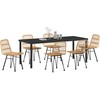 Lauko baldų komplektas Sodo valgomojo komplektas 7 pcs Ruda