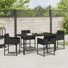 Lauko baldų komplektas Sodo valgomojo komplektas 5 pcs Juoda poliratanas
