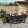 Lauko baldų komplektas Sodo valgomojo komplektas 11 pcs Juoda poliratanas