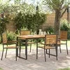 Lauko baldų komplektas Sodo valgomojo komplektas 5 pcs Juoda Kietos akacijos mediena