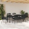 Sodo valgomojo komplektas su pagalve 7 pcs Juoda poliratanas