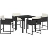 Lauko baldų komplektas Sodo valgomojo komplektas 5 pcs Juoda poliratanas
