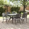 Lauko baldų komplektas Sodo valgomojo komplektas 7 pcs Juoda Aliuminis