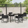 Lauko baldų komplektas Sodo valgomojo komplektas 5 pcs Juoda poliratanas