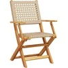 Sodo valgomojo komplektas, 5 dalių, smėlio, poliratanas/akacija