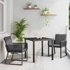 Lauko baldų komplektas Sodo valgomojo komplektas 3 pcs Juoda