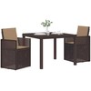 Lauko baldų komplektas Sodo valgomojo komplektas su pagalve 3 pcs Ruda ir taupe PP