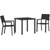 Lauko baldų komplektas Sodo valgomojo komplektas 3 pcs Juoda