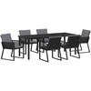 Sodo valgomojo komplektas 7 pcs Juoda