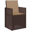 Lauko baldų komplektas Sodo valgomojo komplektas su pagalve 5 pcs Ruda ir taupe PP