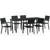 Sodo valgomojo komplektas 7 pcs Juoda