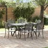 Lauko baldų komplektas Sodo valgomojo komplektas 7 pcs Juoda Aliuminis